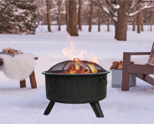 Outdoor Smokeless BBQ Grill Corten Steel Gas Fire Pit Custom Shape Spherical Square