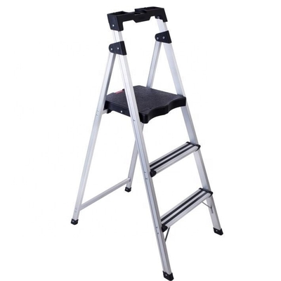 Customizable Steel Nylon Portable Folding A-Frame Ladder Shelf with Extendable Work Platform