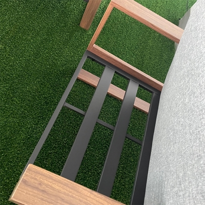Folded Outdoor Garden Furniture Aluminum Rattan Sofa Set for Luxury Corner Teapoy Table