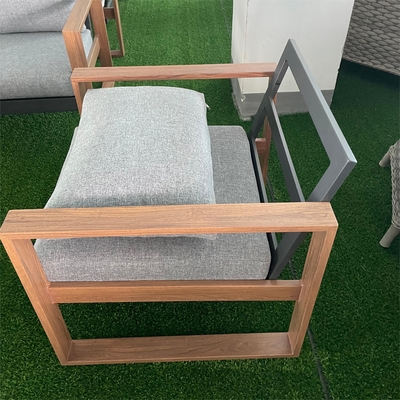 Folded Outdoor Garden Furniture Aluminum Rattan Sofa Set for Luxury Corner Teapoy Table