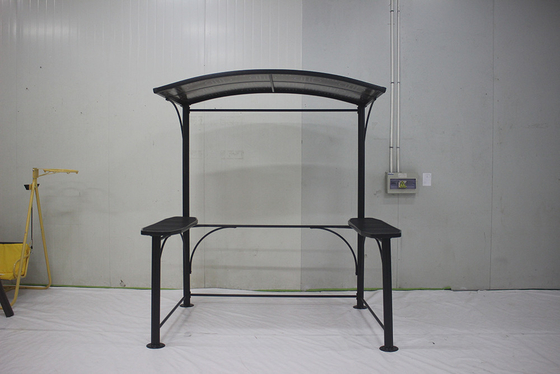 Aluminium and Iron Barbecue Gazebo 2.18*1.43*2.13-2.29M for Garden Canopy Grill House