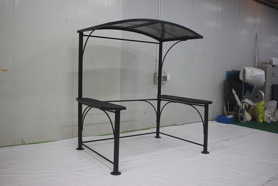 Aluminium and Iron Barbecue Gazebo 2.18*1.43*2.13-2.29M for Garden Canopy Grill House