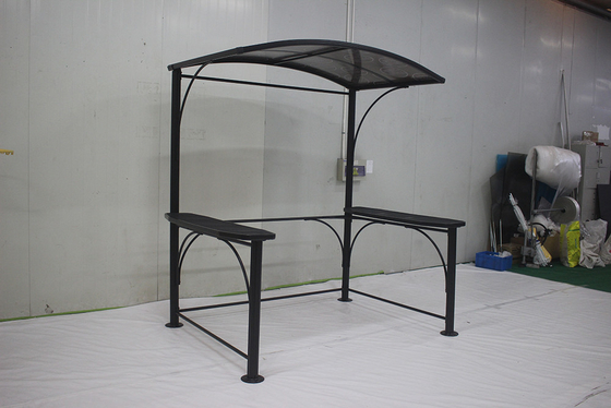 Aluminium and Iron Barbecue Gazebo 2.18*1.43*2.13-2.29M for Garden Canopy Grill House