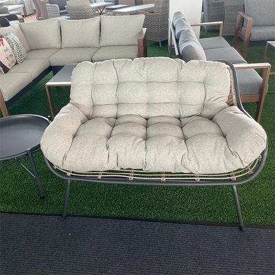 Outdoor Garden Furniture Aluminum Rattan Sofa Set with Luxury Table and Teapoy Buyers