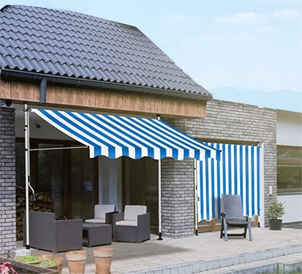 2.5*1.2m Pillar Type Awning for Outdoor Patio Garden Canopy Sun Shade Aluminum Alloy