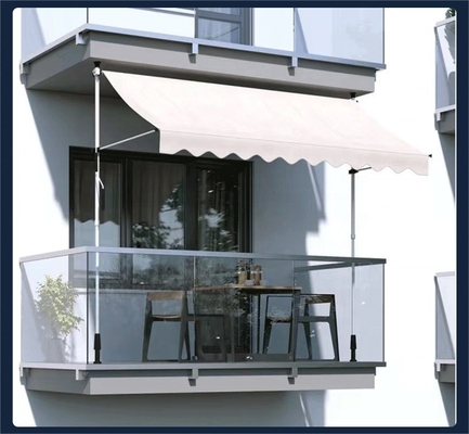 Outdoor Patio Garden Canopy Sun Shade Balcony Retractable Awning 3.5*1.2m Aluminum Alloy