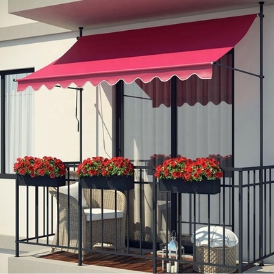 Outdoor Patio Garden Canopy Sun Shade Balcony Retractable Awning 3.5*1.2m Aluminum Alloy