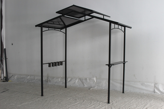 Hard Top BBQ PC Board Grill Gazebo Metal Frame for Outdoor Garden Park Patio Barbecue