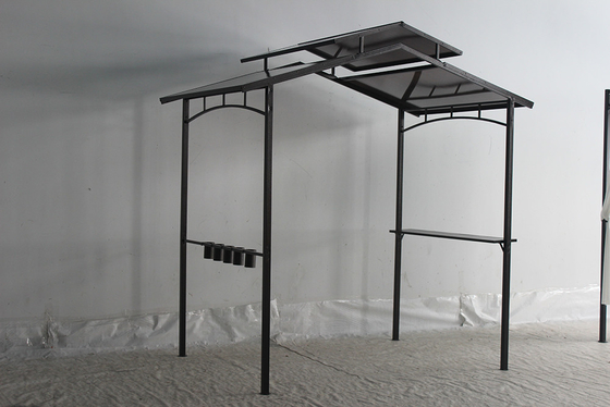 Hard Top BBQ PC Board Grill Gazebo Metal Frame for Outdoor Garden Park Patio Barbecue