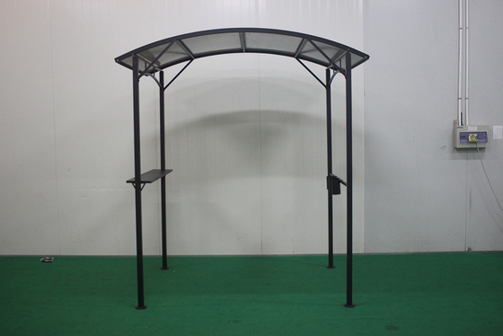 Hardtop BBQ Gazebo Outdoor Pavilion Tent Four-Corner Roof Pavilion with Hardtop