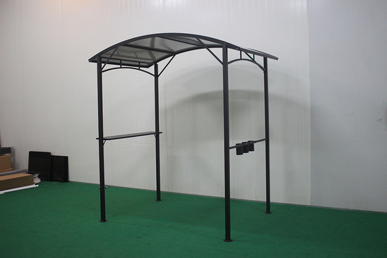 Hardtop BBQ Gazebo Outdoor Pavilion Tent Four-Corner Roof Pavilion with Hardtop