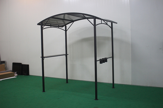 Hardtop BBQ Gazebo Outdoor Pavilion Tent Four-Corner Roof Pavilion with Hardtop