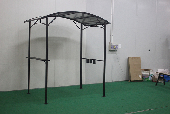 Hardtop BBQ Gazebo Outdoor Pavilion Tent Four-Corner Roof Pavilion with Hardtop