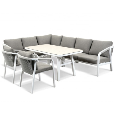 Garden Furniture Aluminium Outdoor Bistro Rattan Sofa Set for Luxury Teapoy Dinner