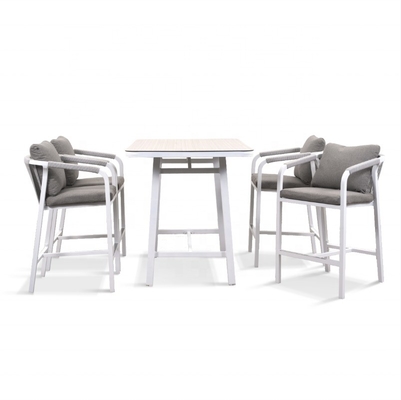 Garden Furniture Aluminium Outdoor Bistro Rattan Sofa Set for Luxury Teapoy Dinner