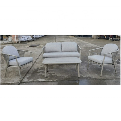 Outdoor Garden Furniture Aluminum Bistro Rattan Sofa Set with Luxury Coffee Table