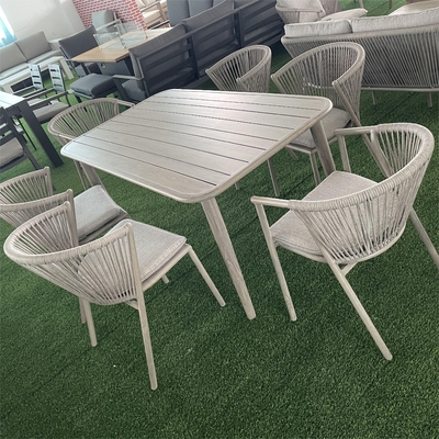 Outdoor Garden Furniture Aluminum Bistro Rattan Sofa Set with Luxury Coffee Table