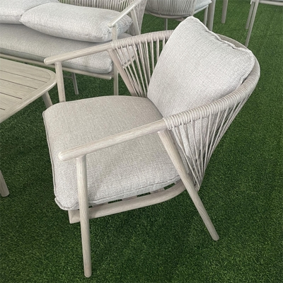 Outdoor Garden Furniture Aluminum Bistro Rattan Sofa Set with Luxury Coffee Table