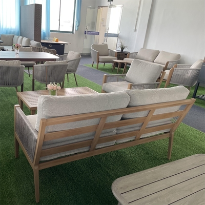 Outdoor Garden Furniture Aluminium Rattan Sofa Set Leisure Table Teapoy Dinner Set
