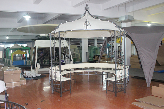 Steel Frame 3*2.9M Openwork Pattern Spire Gazebo for Garden High Energy Customizable
