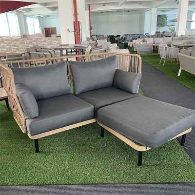 Modern Outdoor Garden Furniture Aluminium Bistro Rattan Sofa Set for Luxury Dinner Set