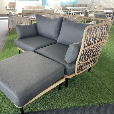 Modern Outdoor Garden Furniture Aluminium Bistro Rattan Sofa Set for Luxury Dinner Set