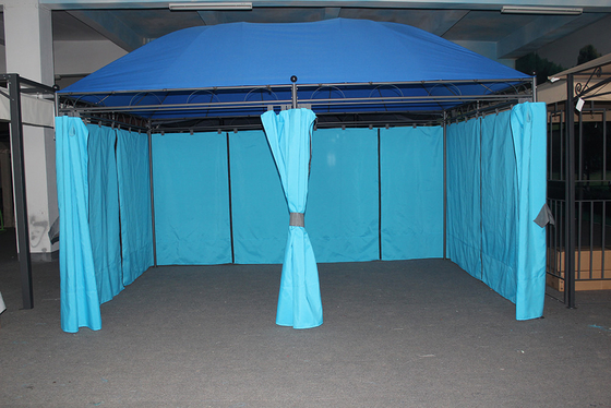 Blue Large Canopy Design Furniture Metal Panel Top Gazebo for 3*4M Outdoor Furniture