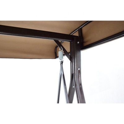 200*124*170cm Garden Decorations Outdoor Cushioned Bench Bed with Canopy Pergola Gazebo
