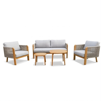 Aluminium Outdoor Garden Furniture Rattan Sofa Set with Luxury Teapoy Bistro Set