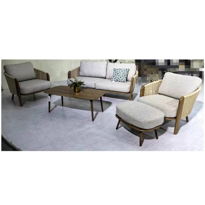 Aluminium Outdoor Garden Furniture Rattan Sofa Set with Luxury Teapoy Bistro Set