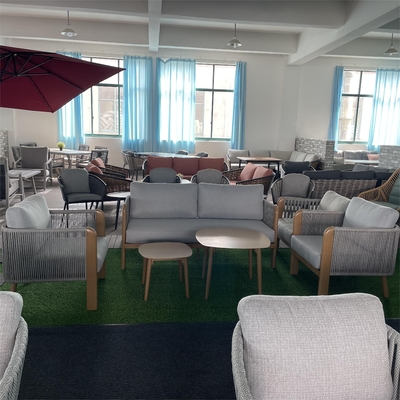 Aluminium Outdoor Garden Furniture Rattan Sofa Set with Luxury Teapoy Bistro Set