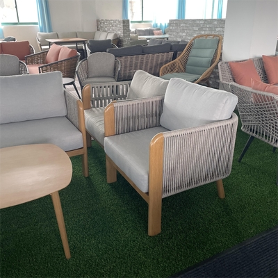 Aluminium Outdoor Garden Furniture Rattan Sofa Set with Luxury Teapoy Bistro Set
