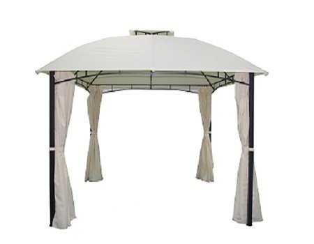 Polyester Sail Double-Roof Metal Gazebo with Arched Rib in Classic Design
