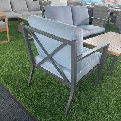 Customizable Color Outdoor Garden Furniture Aluminum Rattan Sofa Set for Luxury Table