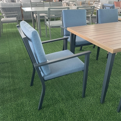Customizable Color Outdoor Garden Furniture Aluminum Rattan Sofa Set for Luxury Table