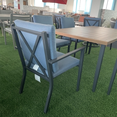Customizable Color Outdoor Garden Furniture Aluminum Rattan Sofa Set for Luxury Table