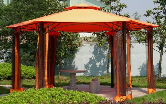 2.5*2.5*2.5M PVC Hexagonal Aluminum Canopy Gazebo Tent for Garden Outdoor Activities