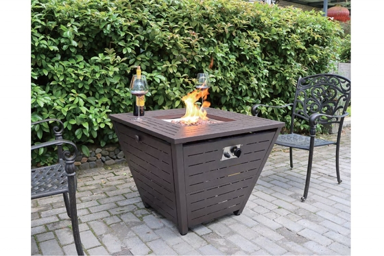 Outdoor Garden Corten Steel BBQ Grill with Rectangle Spherical Smokeless Gas Fire Pit