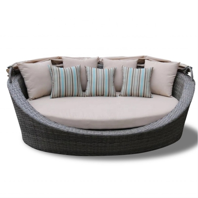 Customized Color Bistro Set Modern Design Aluminum Rattan Sofa Set with Teapoy Table