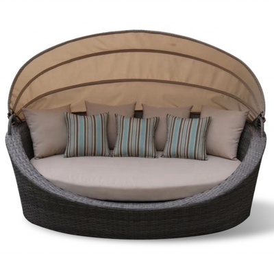Customized Color Bistro Set Modern Design Aluminum Rattan Sofa Set with Teapoy Table