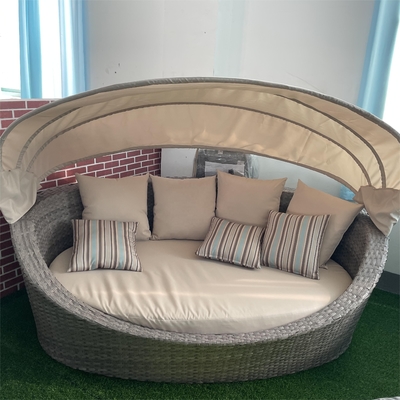 Customized Color Bistro Set Modern Design Aluminum Rattan Sofa Set with Teapoy Table