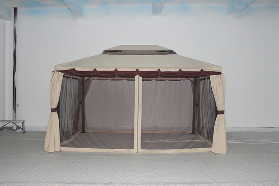 ECO FRIENDLY Water-Repellent Aluminum Garden Gazebo with Mosquito Nets and Side Walls 3x4m