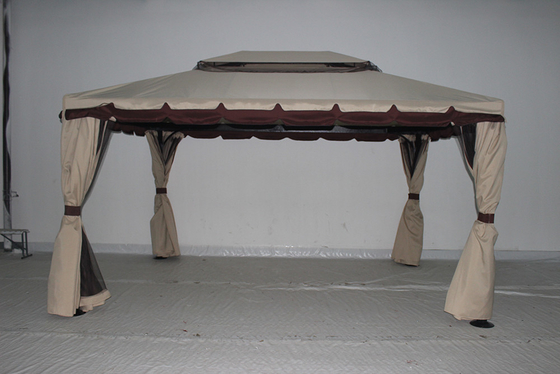 ECO FRIENDLY Water-Repellent Aluminum Garden Gazebo with Mosquito Nets and Side Walls 3x4m