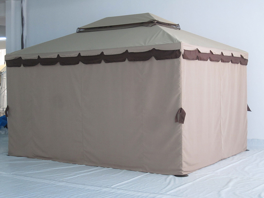 ECO FRIENDLY Water-Repellent Aluminum Garden Gazebo with Mosquito Nets and Side Walls 3x4m