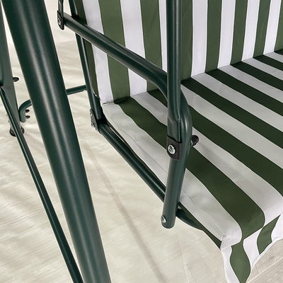 Outdoor Hanging Bed Modern Design 3-Person Patio Swing Chair with Steel Tube and Roof