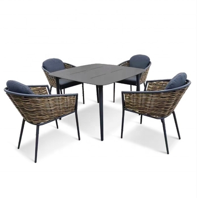 Outdoor Garden Set Aluminum Rattan Sofa Set Luxury Table Teapoy Bistro Set Dinner Set