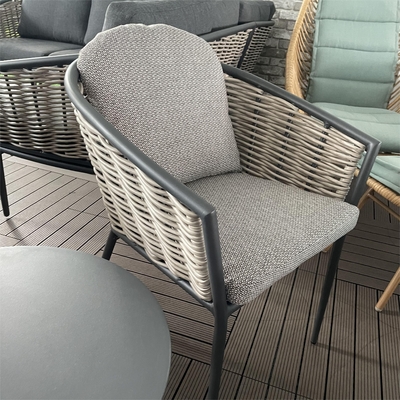 Outdoor Garden Set Aluminum Rattan Sofa Set Luxury Table Teapoy Bistro Set Dinner Set