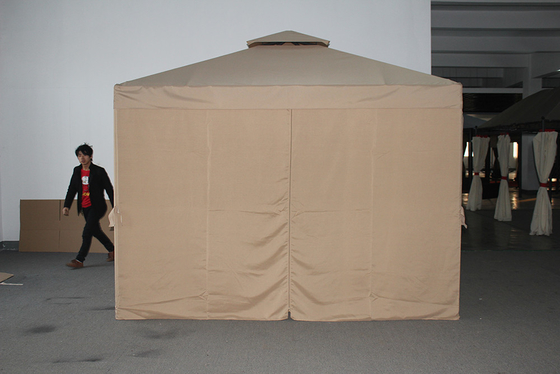 ECO FRIENDLY Courtyard Aluminum Pole Gazebo Tent with Double Roof and Mosquito Netting