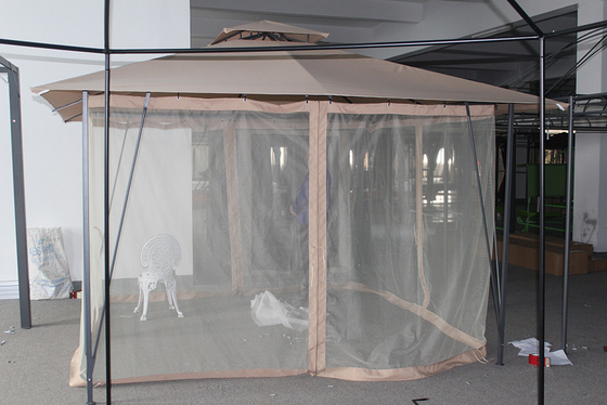 Outdoor Garden Sun Screen Aluminium Gazebo with Collapsible Frame and 3.5*3.5*2.67M Size