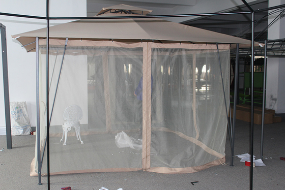 Outdoor Garden Sun Screen Aluminium Gazebo with Collapsible Frame and 3.5*3.5*2.67M Size